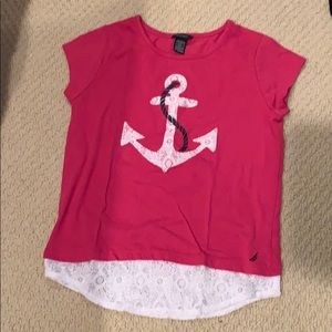 Girls pink anchor t-shirt